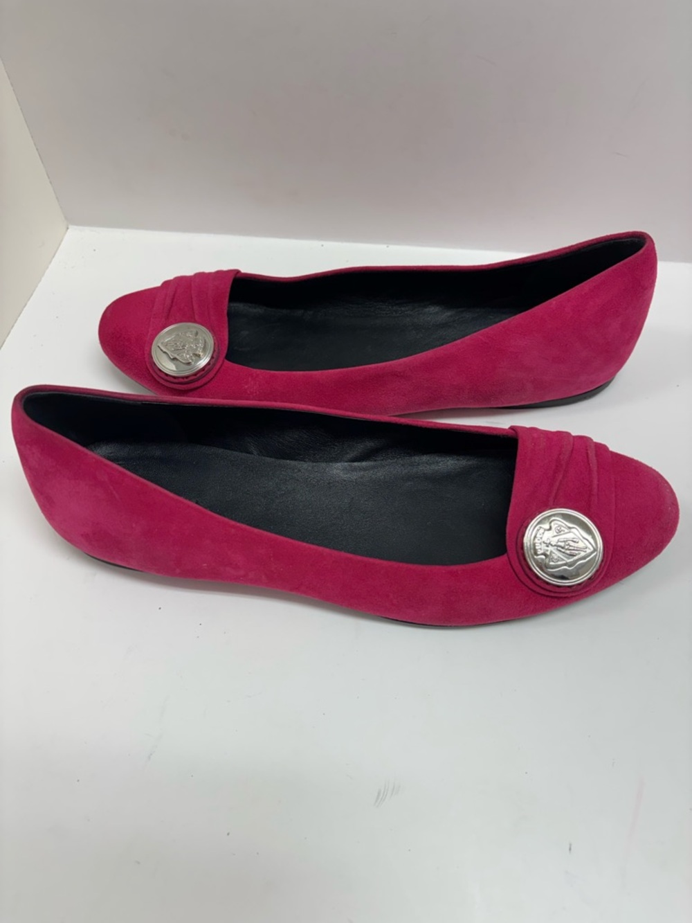 GUCCI FLAT SHOES SIZE 39.5 (APPROXIMATELY US 9) HOT PINK SUEDE - Picture 9 of 11